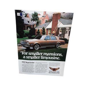 1981 1982 Buick Regal Sedan Original Print Ad Vintage